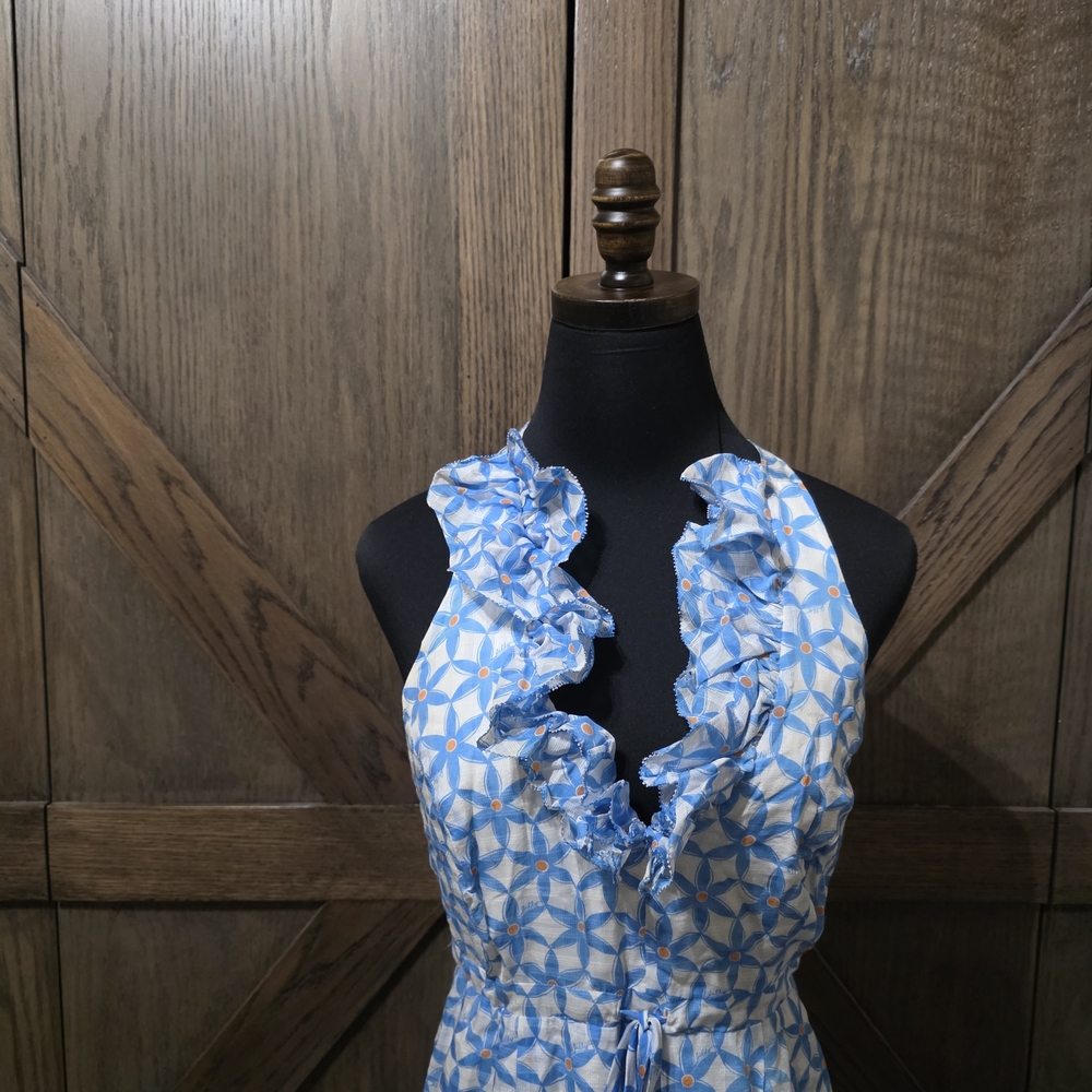 Lilly Pulitzer Blue and White Floral Midi Dress - Picture 2 of 3